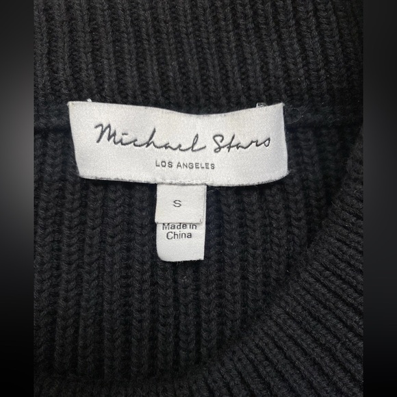 Michael Stars Richie Boxy Crewneck Pullover Sweater Womens S Black Relaxed Fit - Picture 7 of 9